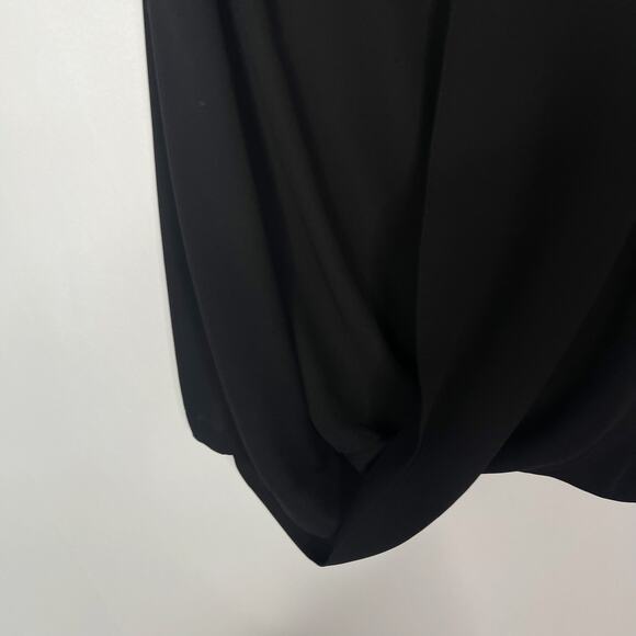 Vince Camuto Small S Black Faux Wrap Sleeveless Blouse Top V Neck Work Career - Picture 5 of 6